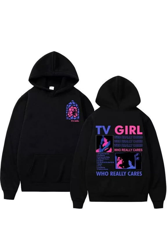 Who Reallys Cares Hoodie Tv Girl New Album Who Reallys Cares Merch Unisex Graphic Pullover Hooded Long Sleeve Sweatshirt
