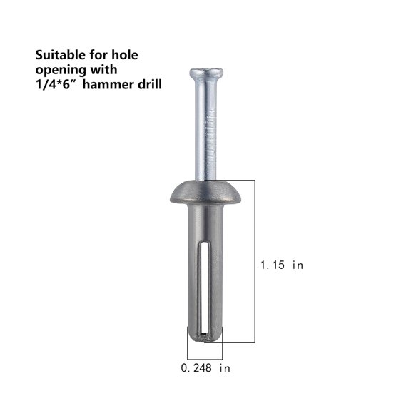 FGTHBF-1/4x1 Hammer Drive Nail in Anchor (50 per Box) Cement hammering Anchors