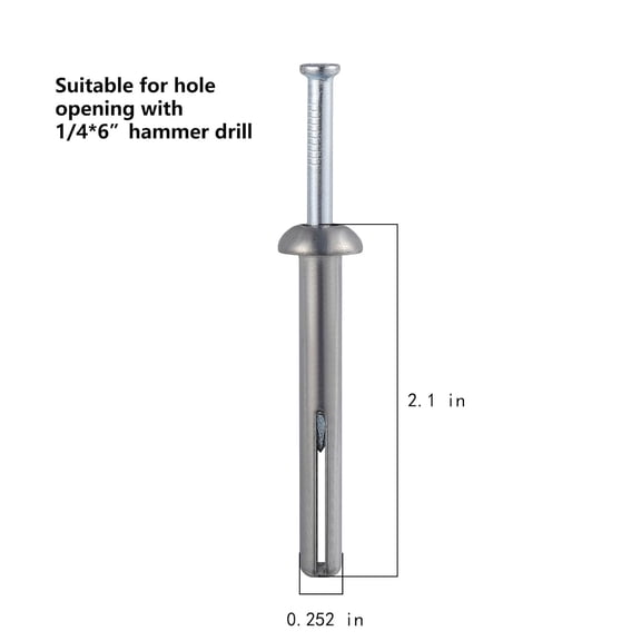 FGTHBF-1/4x2 Hammer Drive Nail in Anchor (50 per Box) Cement hammering Anchors