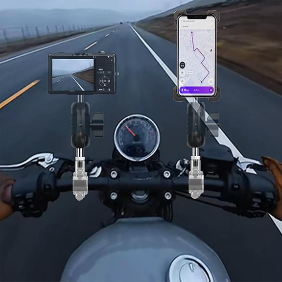 FGTHBF-1 inch Ball Mounts Handlebar Mount Base for Round Rail Diameter 0.5"/0.87"/1"/1.26", Compatible with RAM Mounts B Size Double Socket Arms 2 Sets