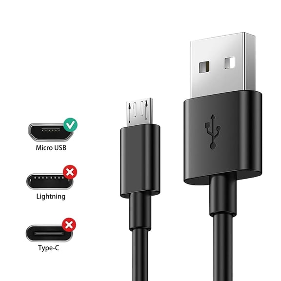 FGTHBF-10 FT Micro USB Power Cable for Ring Indoor Cam Charging Cord, Black