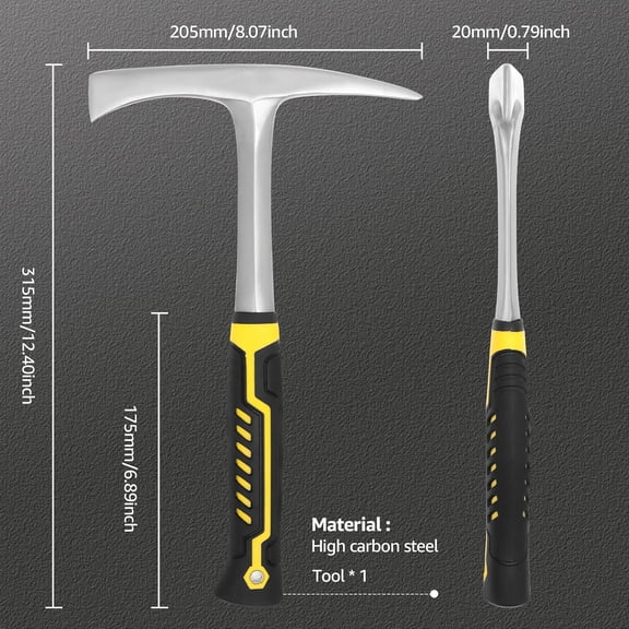 FGTHBF-14oz Welding Chipping Hammer, Heavy Duty Slag and Spatter Removal Tool with Non-Slip Handle for Welding, Metal Cleaning, Workshop DIY Projects
