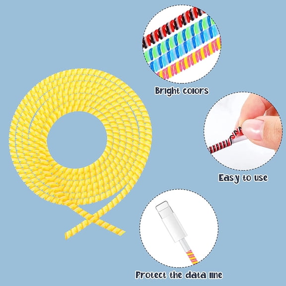 FGTHBF-15 Pcs Spiral Cord Protectors from Pets No Chew 3.78ft PVC Spiral Cable Protector Phone Charger Protective Sleeve Headphone Cable Saver for USB Data Wire(Vivid Color)