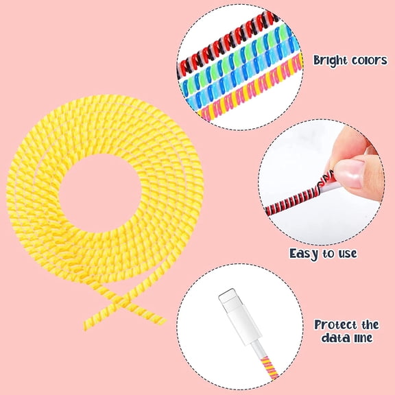 FGTHBF-15 Pcs Spiral Cord Protectors from Pets No Chew 4.59ft PVC Spiral Cable Protector Phone Charger Protective Sleeve Headphone Cable Saver for USB Data Wire(Vivid Color)