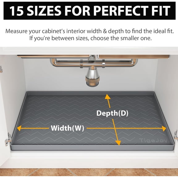 FGTHBF-19" x 19" Under Sink Mats for Kitchen Waterproof, Leak-Proof Silicone Mat Sink Protector and Cabinet Liner, Kitchen Essentials Organizer and Storage, Boot or Shoe Tray, Pet Feeding Mat