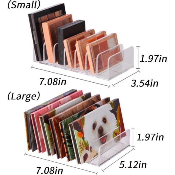 FGTHBF-2-Pack Clear Cosmetic Organizers for Makeup Storage - Stackable Eyeshadow Palette Organizer Trays, Countertop & Drawer Makeup Organizer for Bathroom Vanity, Sunglasses