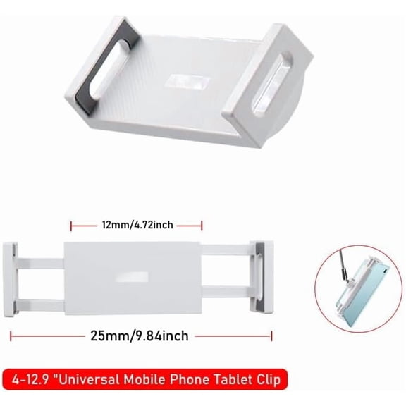 FGTHBF-2 Pack Tablet Stand Holder Clamp Clip Bracket Mount Replacement with 17mm Ball Joint Socket for iPad Pro Air Mini Galaxy Tab 7-12.9 Inch Gooseneck Support Desk Stand Hose Arm