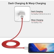 FGTHBF-2-Pcs USB C Cable 80W 6ft for Super-vooc Charging for OnePlus 15 13 12 Open 11 10 Pro Nord N30 for Warp-charging Cable for OnePlus 7 8 Pro 7T 6T 6 5T USB to Type-C Fast Charge Data Transfer Co