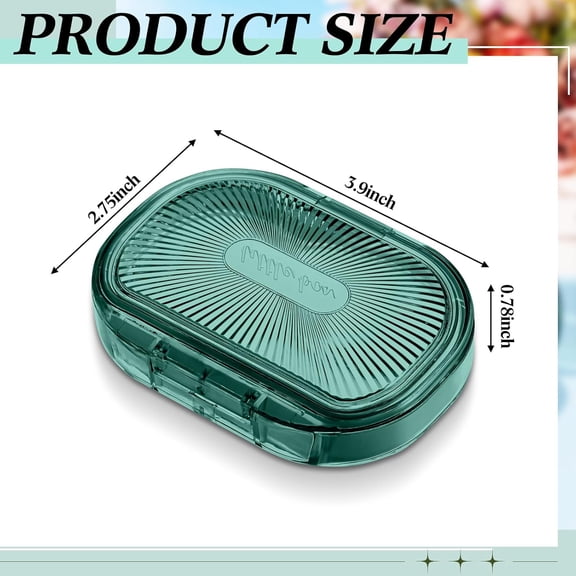 FGTHBF-4 Pcs Hair Tie Container Small Portable Travel Cotton Swab Holder Dispenser with Lid Plastic Box Storage Containers for Small Items, 3.94 x 2.76 Inch (Green)