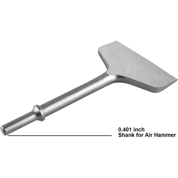 FGTHBF-4-inch Wide Air Chisel Bit, 0.401 Inch Shank Tile & Thinset Scaling Chisel Thinset Scraper Wall and Floor Scraper Tile Remover Work with Air Hammer (4" X 7.5")