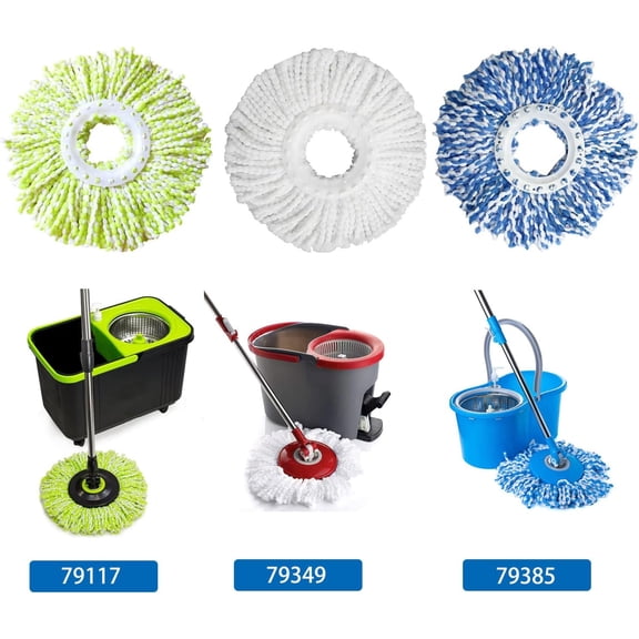 FGTHBF-6 Pack Spin Mop Refill Pads Compatible with SIMPLI-Magic 79349 79117 979193 79229 Spin Mop Cleaning System, Part No.79161