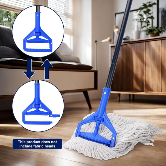 FGTHBF-60 Inch Mop Handle Commercial Heavy Duty,Industrial Metal Mop Stick Replacement Quick Change,Wet Mops Head Replacement Holder for Floor Cleaning