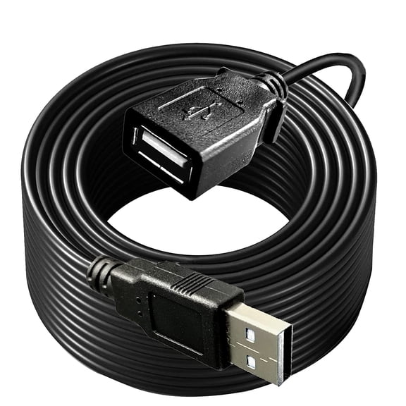 FGTHBF-60FT Long USB 2.0 Extension Cable, Female to Male USB Connector for Flash Drive & Hard Drive Data Transfer