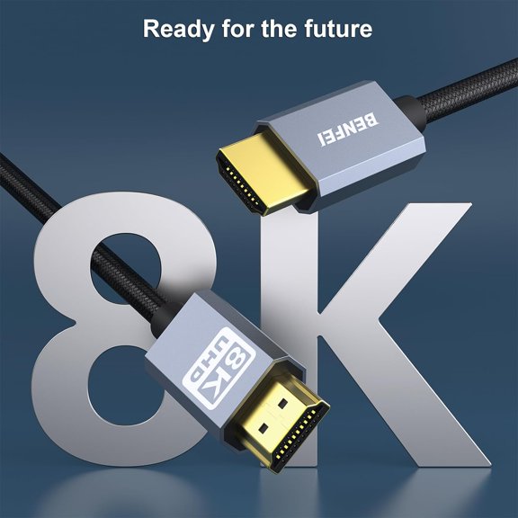 FGTHBF-8K HDMI to HDMI Cable, Certified Ultra High Speed HDMI Cable 4K@240Hz, 8K@60Hz, HDMI 2.1, 6 Feet, 48Gbps, Aluminum Shell, Nylon Braided