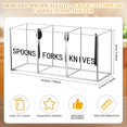 thumbnail image 1 of FGTHBF-Acrylic Cutlery Storage Organizer Plastic Utensil Holder Clear Silverware Organizer 3 Section Tableware Storage Box Countertop Fork Spoon Knife Holder Party Flatware Caddy for Kitchen Storage, 1 of 4