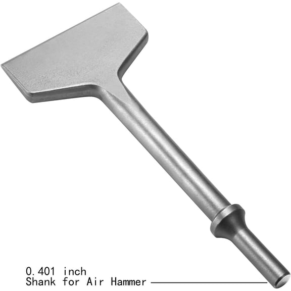 FGTHBF-Air Hammer Chisel Bits, 3 Inch Wide Air Floor Scraper 0.401 in Shank Tile Thinset Scaling Adhesive Removal, Impact Pneumatic Air Hammer Chisel Spring Attachments - FS18375