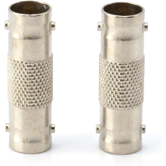 FGTHBF-- BNC Connectors for Coaxial Cable - Female-to-Female Coax Couplers (Barrel Connectors) and Adapters for Security Cameras, CCTV, SDI, HD-SDI - 10 Pack