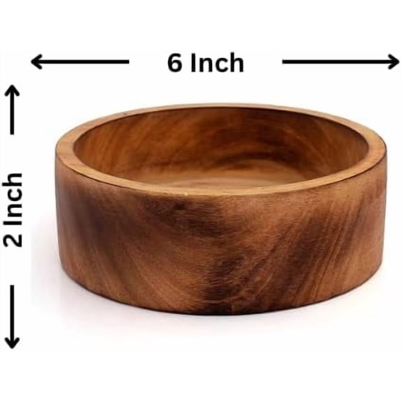 FGTHBF-Beautiful Handmade 6 x 2" Decorative Mango Wood Snack Serving Bowl For Dry Fruits Chips Coffee Table Countertop Display Key Bowl Tableware Kitchen Living Room Home Decor Accents