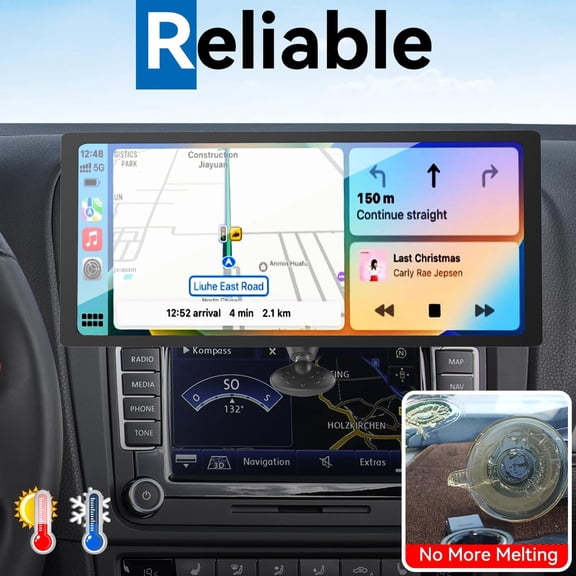 FGTHBF-CD Slot Car Mount for Portable CarPlay Screens, Adjustable Angles, Low Profile and Sleek, Integrated Mounting Solution for in-Car Android Display Monitors (4-Tab Bracket Mount)