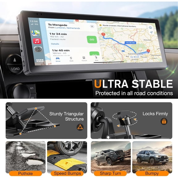 FGTHBF-CD Slot Mount for CarPlay Screen 360 Rotation Tool-Free Installation Sturdy and Secure Compatible with in-Car Monitors CD Slot CarPlay Mount