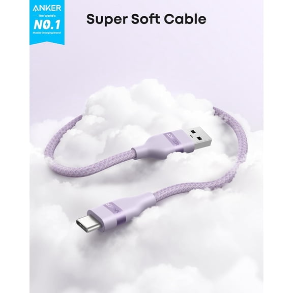 FGTHBF-Car Carplay Cable for iPhone 17 16 Pro Max Plus, Upcycled Braided USB A to USB C Car Charger Cord for Samsung Note20 and More (3FT,Violet)