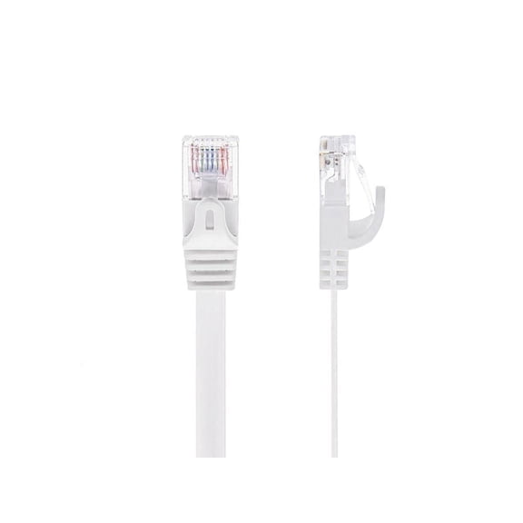 FGTHBF-Cat6 Ethernet Patch Cable - RJ45, Stranded, 550Mhz, UTP, Pure Bare Copper Wire, 24AWG, 50 Feet, White - Flexboot Series