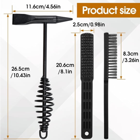FGTHBF-Chipping Hammer and Wire Brush Set 10.6 in Heavy Duty Welding Hammer with Spring Handle and Steel Bristle Brush, Welding Tools and Accessories for Weld Slag Removal