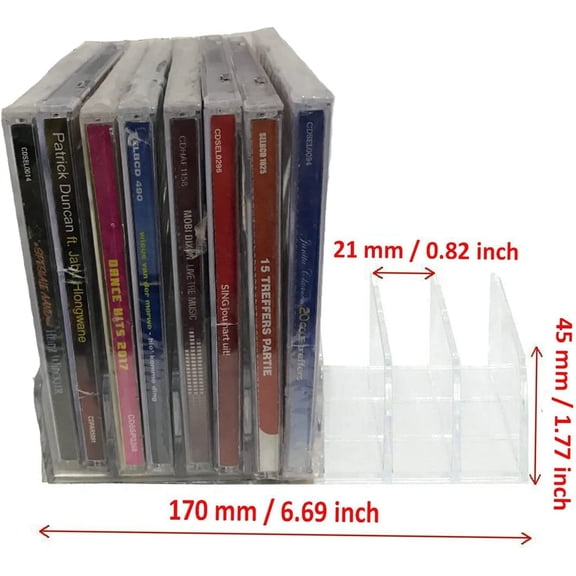 FGTHBF-Clear Acrylic DVD/CD Storage Box CD Holder - CD Tray Holds up to 14 CD Cases for Media Shelf Storage and Organization for Countertop/Kitchen/Bathroom/Cabinet.