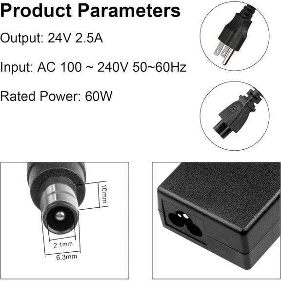 FGTHBF-DC 24V Adapter Compatible with Samsung Soundbar with 8ft Power Cord