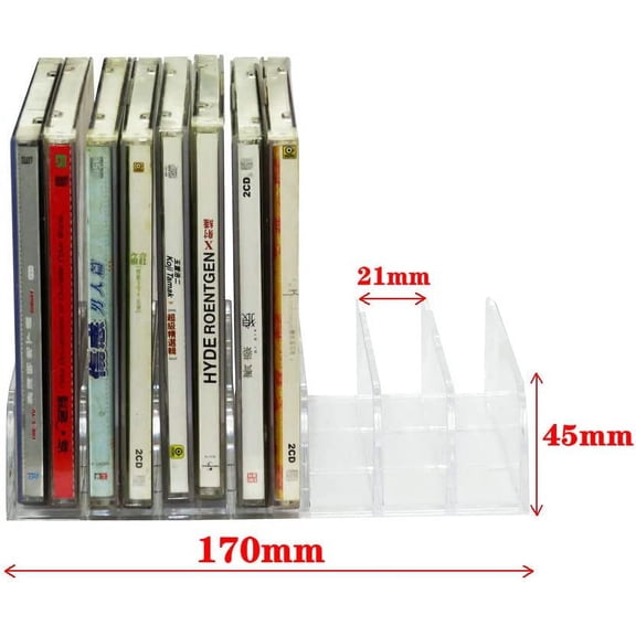 FGTHBF-DVD Storage Box - Clear Acrylic - Stackable DVD and CD Holder, CD Display Rack CD Organizer Stand - Holds up to 14 Standard CD Cases for Media Shelf Storage and Organization - No DVD