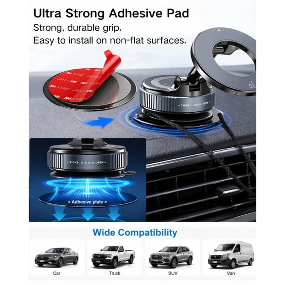 FGTHBF-Dashboard Pad Mounting Disk for Suction Cup Phone Mount, 3Pcs 3" (76mm) Ultra Sticky Heat-Resistant Replacement Disc for Vacuum Suction Phone Holder, Dash Mount, GPS Holder Suction Mount