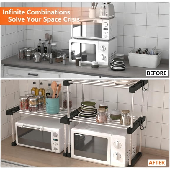 FGTHBF-Expandable Under Sink Organizer - 3D Adjustable Stackable Storage Shelves,Modular Cabinet Rack Around Pipes for Kitchen Bathroom
