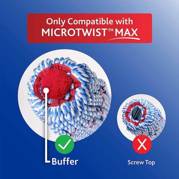 FGTHBF-Genuine MicroTwist MAX Twist Mop Head Replacement | Machine Washable | Reusable | Microfiber Refill | Removes 99% of Bacteria