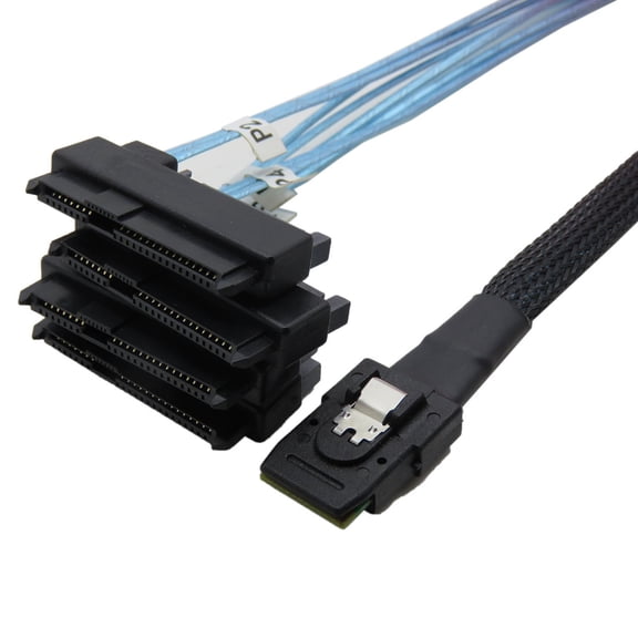 FGTHBF-Mini SAS 36 SFF-8087 to (4) SFF-8482 Connectors with SATA Power 1m