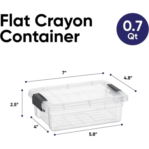 FGTHBF-Mini Storage Container Plastic Crayon Box Art Supplies and Sewing Case Stackable Clear Small Organizer for Beads, Stationery, Chalk, and Food, 0.7 Quart, 5 Pack