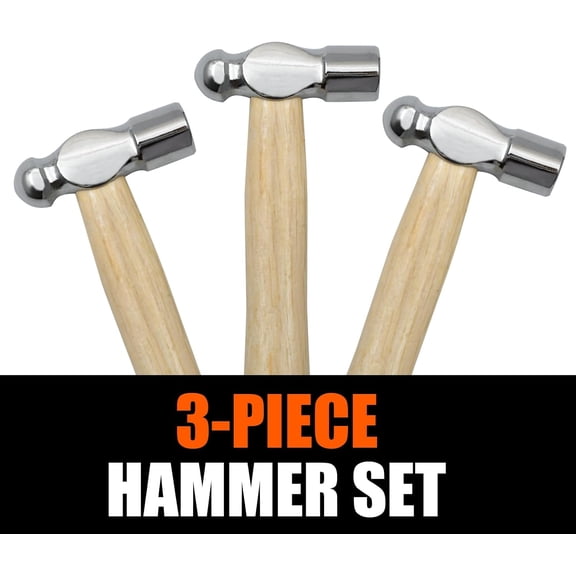 FGTHBF-Mini Wooden Handle Round Head Hand Hammer,3 PCS Reinforced Ball Hammers,Round Head Wooden Handle,Escape Tool Hand Hammer for Prying Nails,Woodworking,Repairing,DIY