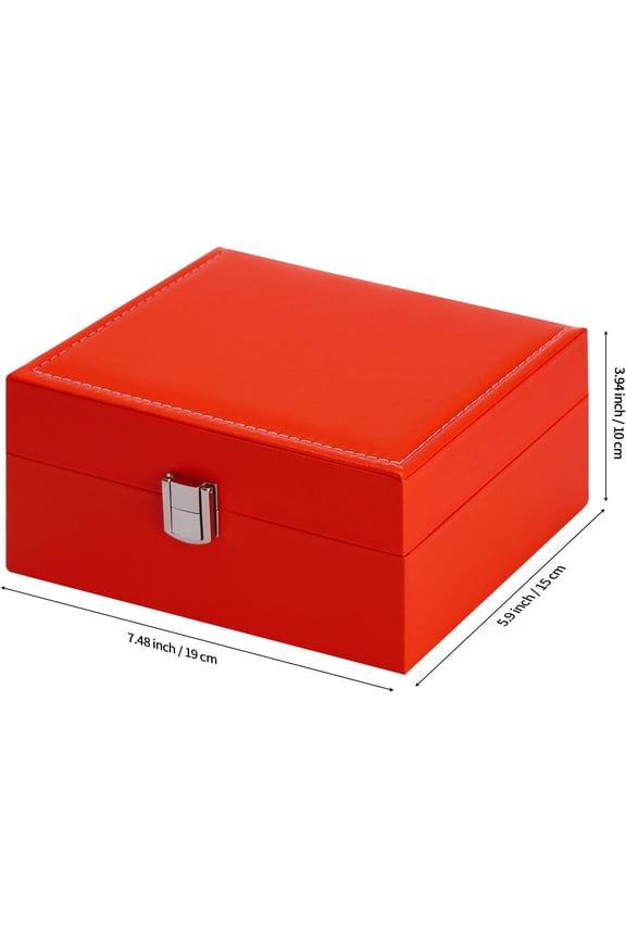 -Noble Large Single Watch Gift Box for Men Women, PU Leather Big Watch Case, Luxury Travel Watch Storage Boxes Wristwatch Display Holder Cases with Removable Soft Pillow (Red)