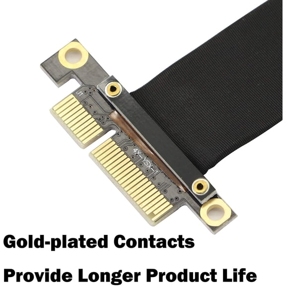 FGTHBF-PCIe 4X Extension Cable, PCI-Express 3.0 Male to Female Riser Cable PCI-E Extender Adapter Jumper for Graphics Card, 23cm 180 Degree