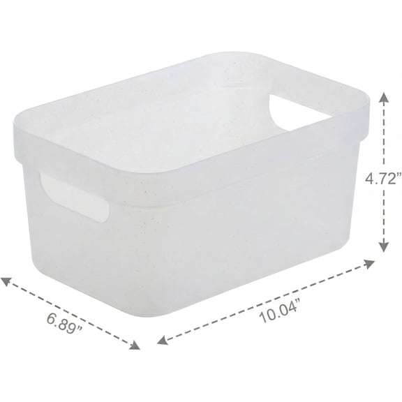 FGTHBF-| Plastic Storage Bins, 4 Liter - 4 Pack, Frosted | THE MODERN COLLECTION | Plastic Bins for Organization | Woven Storage Baskets for Organizing | Pantry Shelf Organizer Basket Container Bin