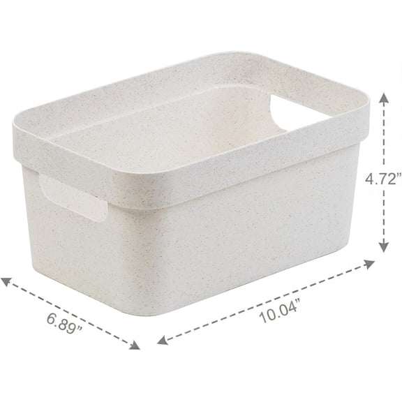 FGTHBF-| Plastic Storage Bins, 4 Liter - 4 Pack, Natural White | THE MODERN COLLECTION | Plastic Bins for Organization | Woven Storage Baskets for Organizing Pantry Shelf Organizer Basket Container B