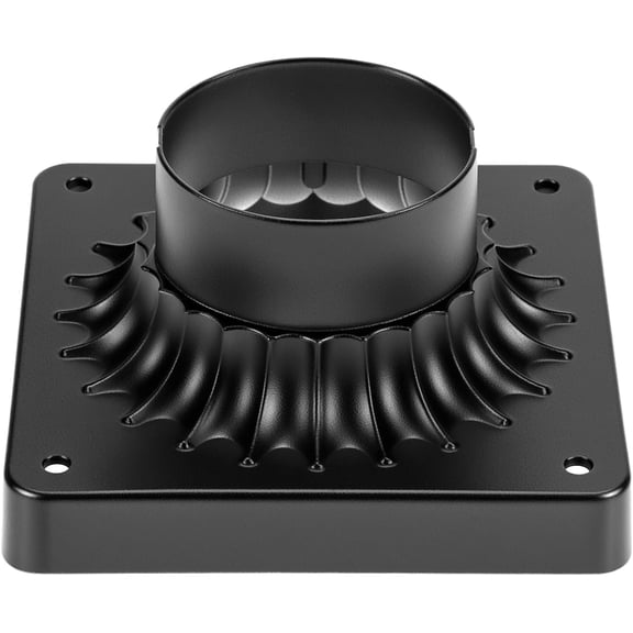 FGTHBF-Post Light Mount Base 2 Pack, Cast Aluminum Post Light Mount Adapter, Powder Coated Matte Black, Fits Most Outdoor Post Lights for Deck, Patio, Porch, Pillar (5.6"x5.6")