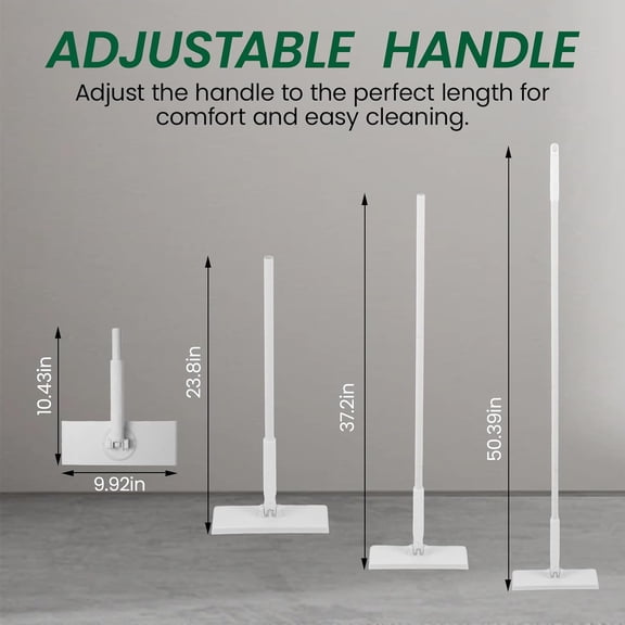 FGTHBF-Reusable Microfiber Floor Mop System, Wet & Dry Sweeper Kit, Includes 1 Sweeper Handle, 10 Disposable Power Mop Pads, Dry & Wet Use for Hardwood, Tile, and Laminate Floor