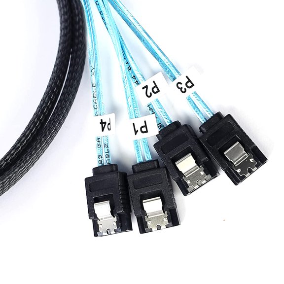 FGTHBF-SATA-III Cable:0.5M, 4Pcs/Set Thin SATA 6Gbps HDD SSD Data-Cable Bundled Replacement for Server Bitcoin Computer SSD HDD CD DVD Drives Raid(1.6FT)