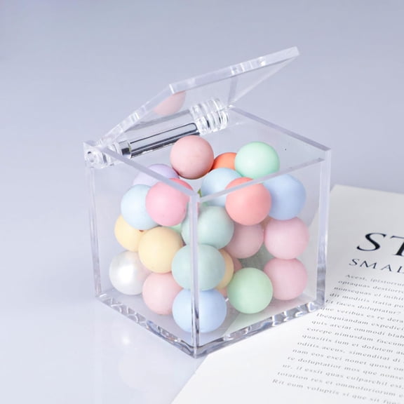 FGTHBF-Small Acrylic Box with Lid Clear Hinged Lid Box Coffee Pod Holder Clear Candy Contanier Transparent Lucite Square Cube Birthday Wedding Graduation Party Decoration