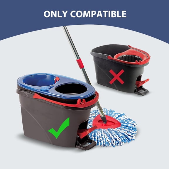 FGTHBF-Spin Mop Replacement Set for O-Ceda 2-Tank System, Includes 2 Mop Head Replacement, 1 Mop Handle (30-58in Adjustable 4-Section Pole), 1 Spin Base