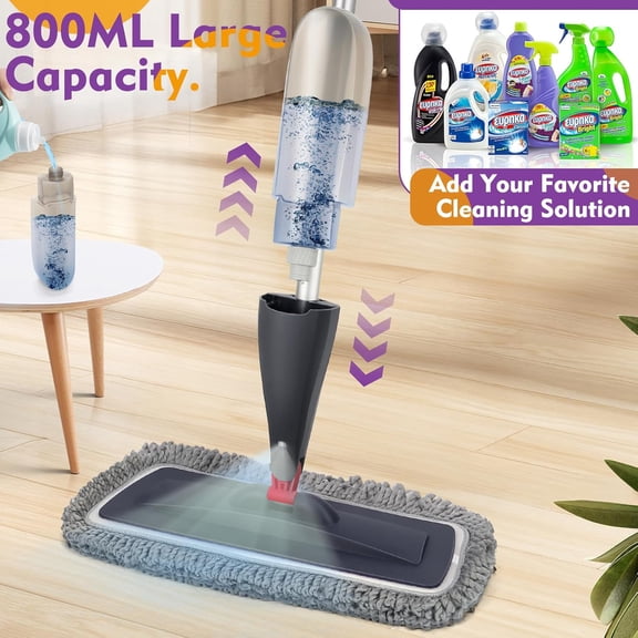 FGTHBF-Spray Mop for Floor Cleaning with Washable Pads, Microfiber Wet Mops with 800 ml Refillable Bottle,Reusable Dust Mops with Sprayer for Hardwood Laminate Vinyl Tile Cleaning