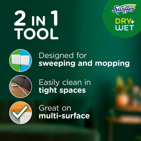 FGTHBF-Sweeper 2-in-1 Mops for Floor Cleaning, Dry and Wet Multi Surface Floor Cleaner, Sweeping and Mopping Starter Kit, Includes 1 Mop + 19 Refills, 20 Piece Set