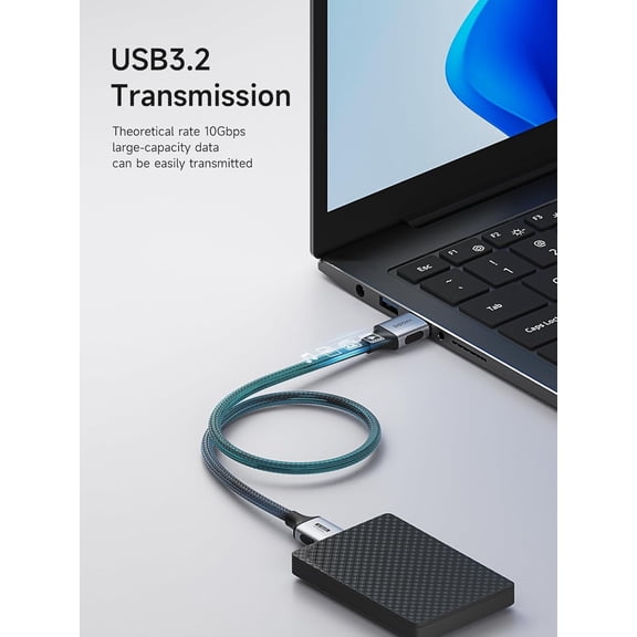 FGTHBF-USB to USB Cable, 10Gbps Data Transfer 60W Fast Charging USB 3.2 A to A Male to Male Cable for Computer, PC, Laptop, Cooler, DVD Player, Hard Drive Enclosures, Set Up Box (6.6FT)
