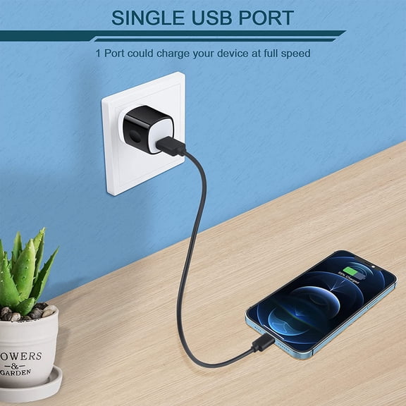 FGTHBF-USB Wall Charger Plug, Fast Charging Block, 5Pack 1A 1-Port Power Adapter Charging Cube Bricks Box for iPhone 17 16 15 14 13 12 Mini Pro Max/11/XR, iPad Pro/Air, Cell Phone USB A Plug Cargado