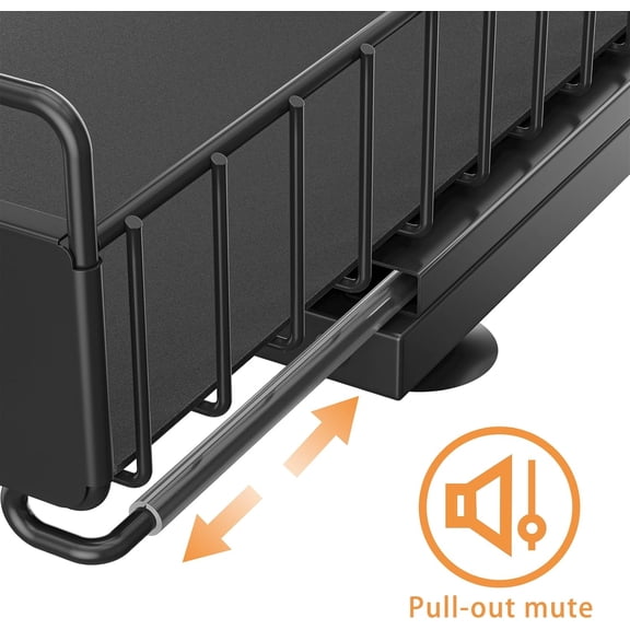 FGTHBF-Under Sink Organizer, Single Tier Metal Pull Out Sliding Drawer Shelf for Kitchen Bathroom Cabinet Storage, Sturdy Rack Black